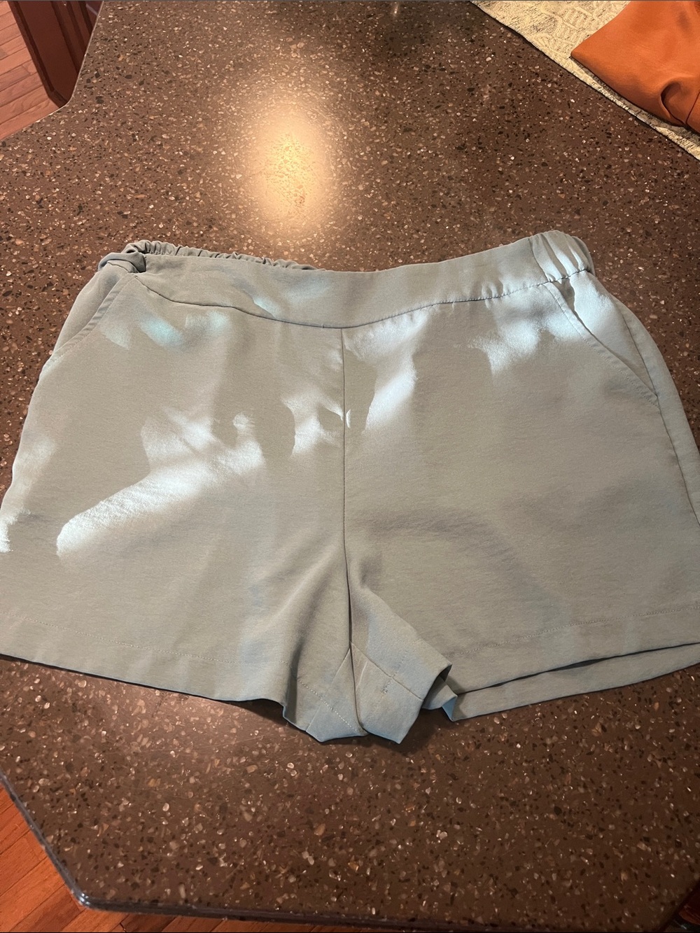 Light Blue Women's Casual Elastic-Waist Shorts